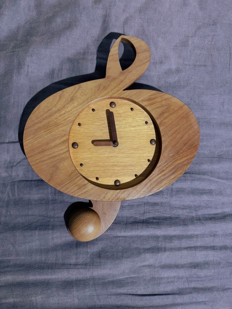 ト音記号 振り子時計（ナラ・ウォールナット） 掛け時計 木製