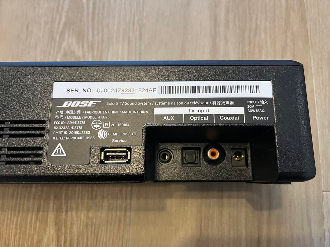 スピーカー・ウーファー BOSE Solo 5 TV Sound System