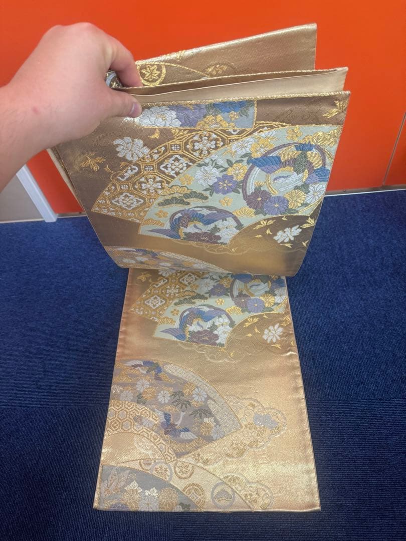 2691袋帯 古代彫金紋 西陣織 金糸　高級上質上品　約440cm 未使用
