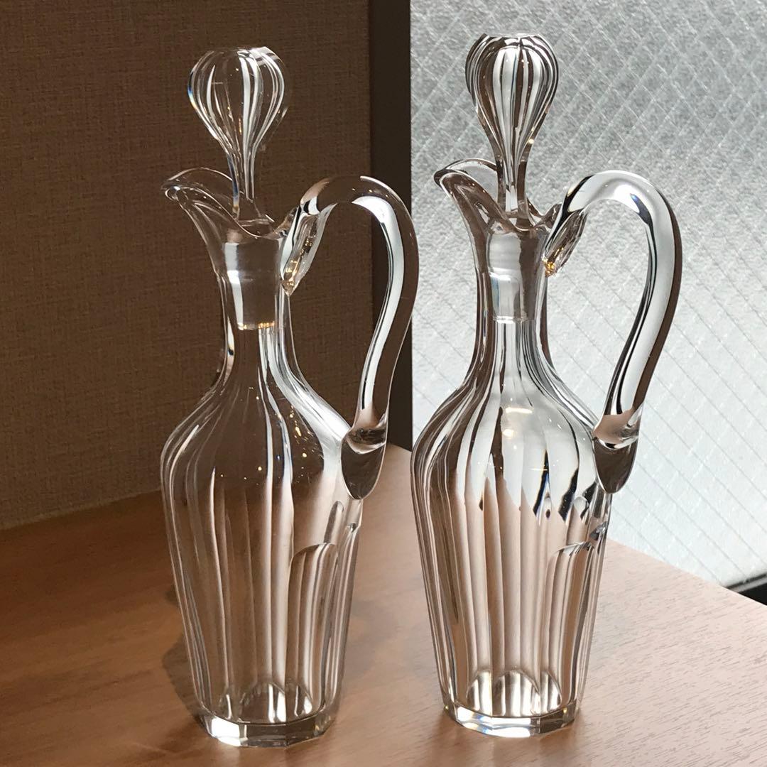 美しい輝きオールドバカラBaccaratクルーエット調味料入れ&クリストフル稀少