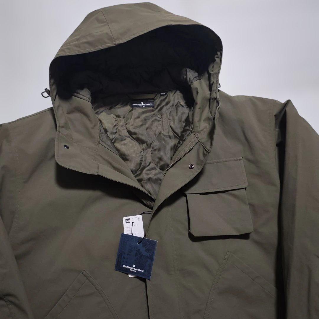 タグ付未使用　パデッドシェルパーカ GU×エンジニアードガーメンツ　オリーブ L