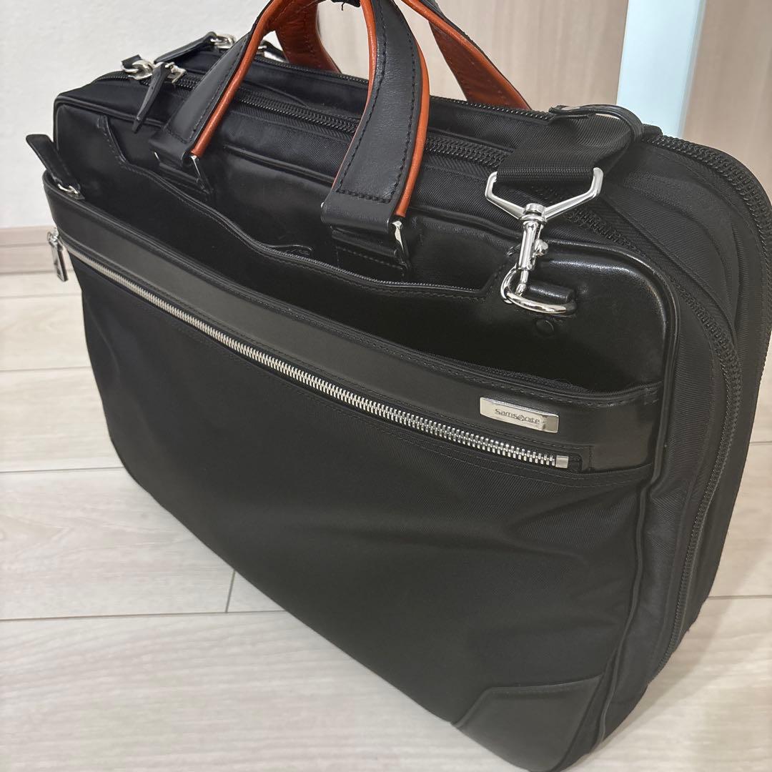 【訳あり】サムソナイト　エピッド3 ブリーフケース　ブラック×オレンジ　EXP