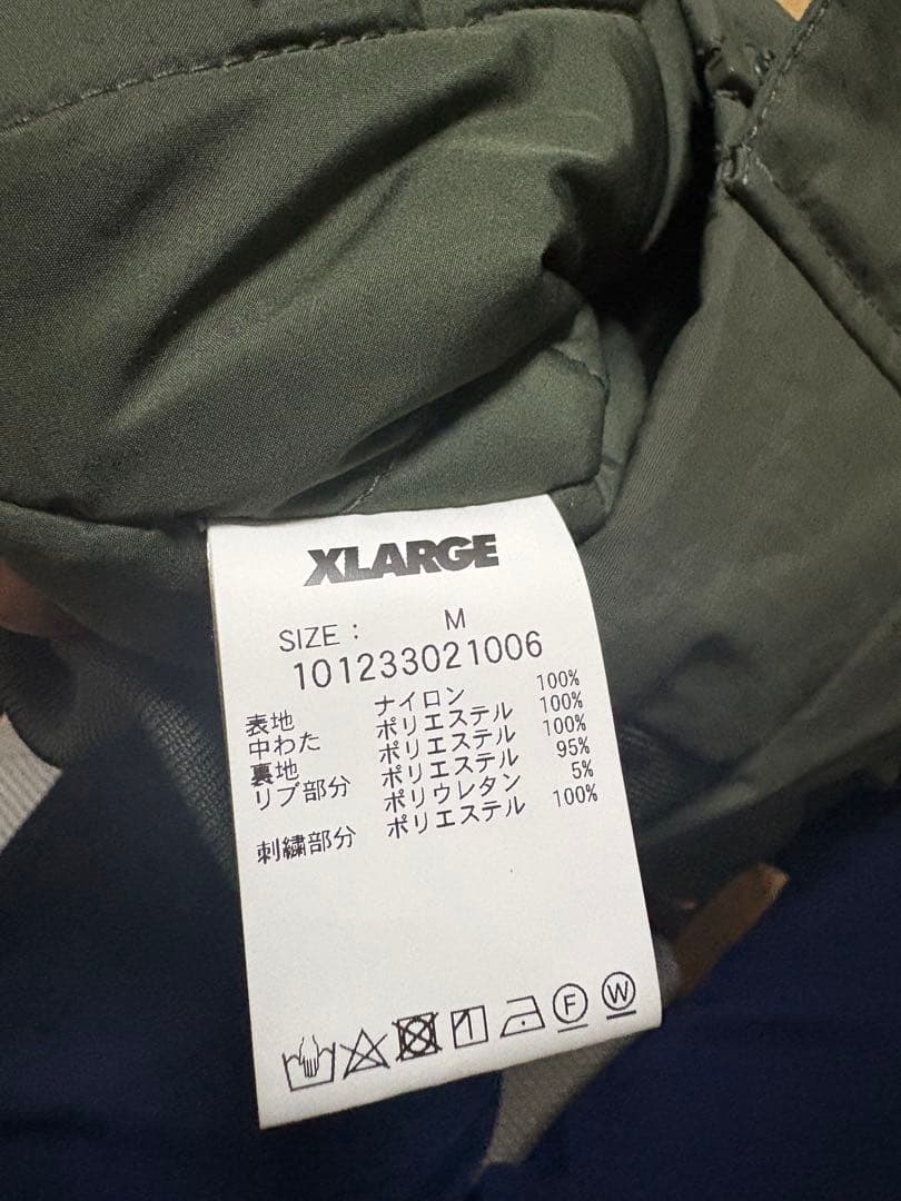 XLARGE ナイロンパファージャケット オリーブ