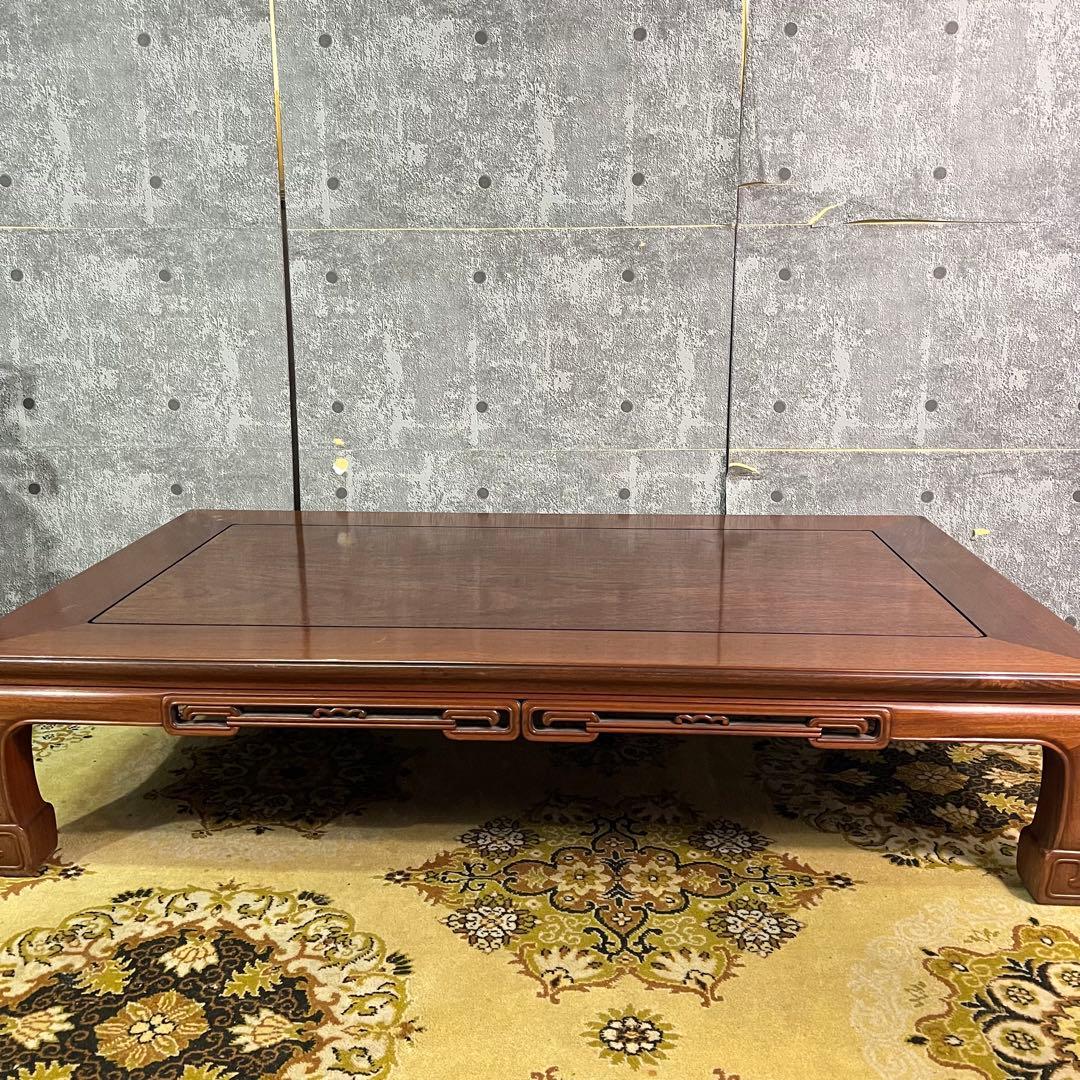 ꧁唐木家具調度品組合 大阪唐木指物家具꧂漆塗り座卓 天然木 花林 花梨 うるし