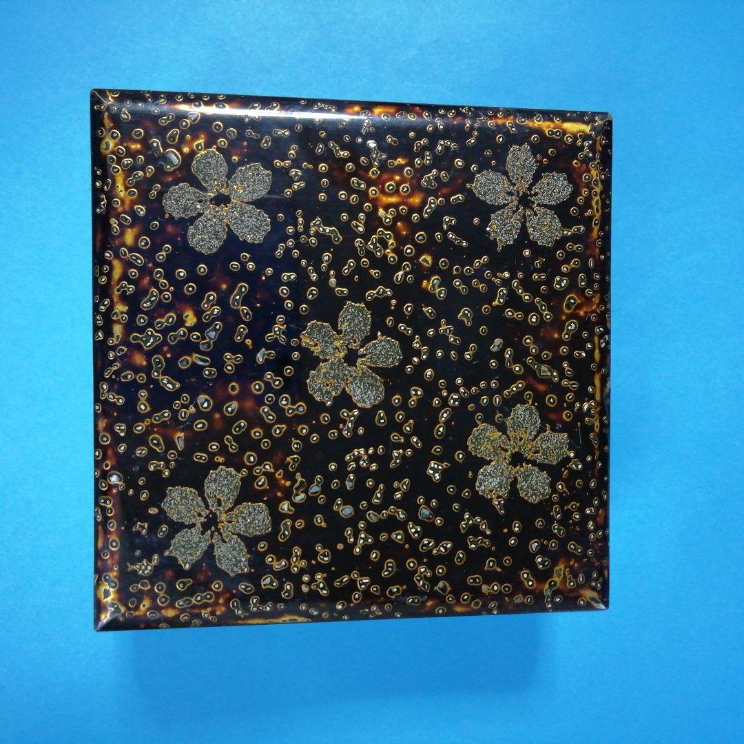 若狭塗　螺鈿細工　桜の菓子鉢　金箔　貝　木製　骨董　伝統工芸品