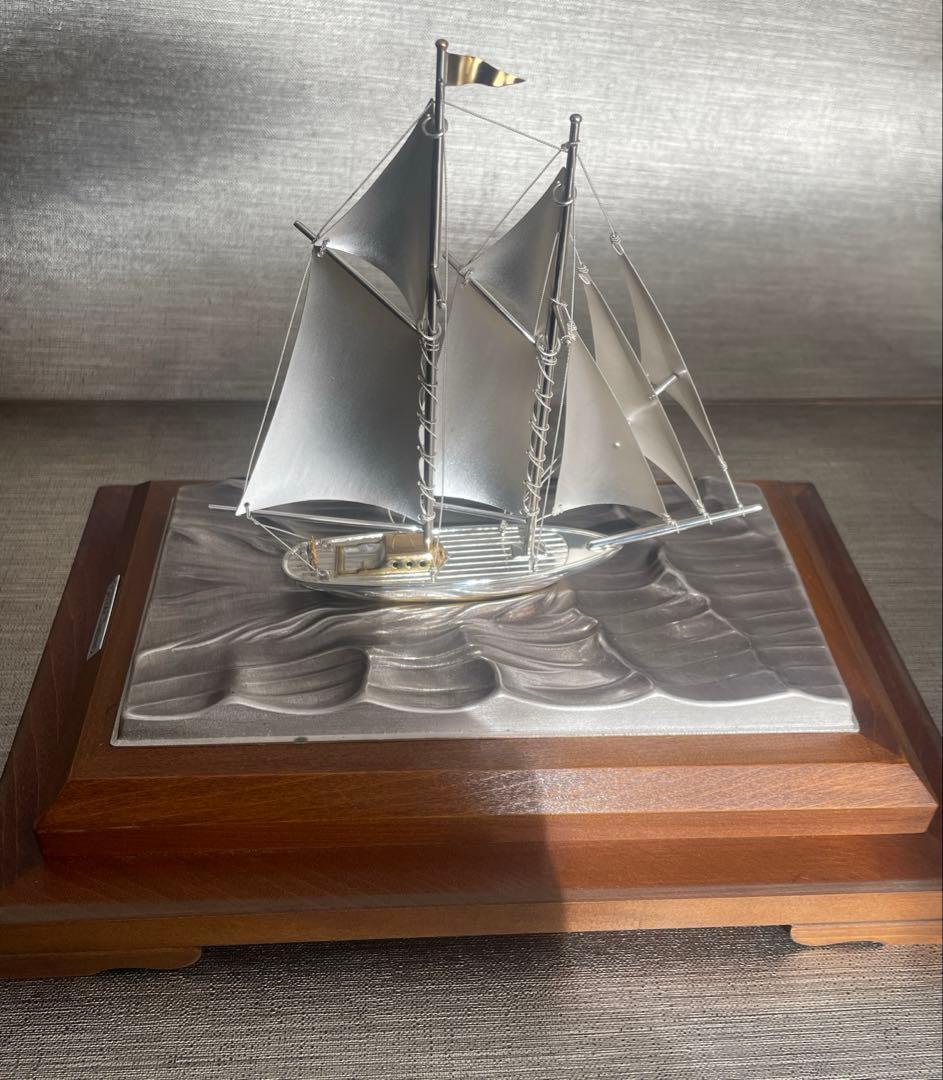 銀製 ヨット SILVER985 TAKEHIKO 2本 マスト 武比古 置物