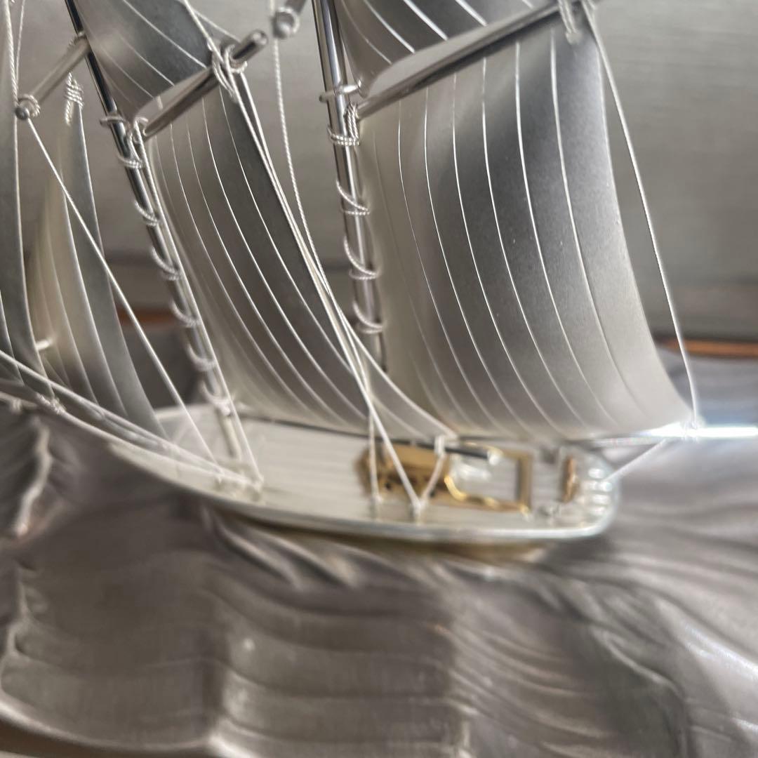 銀製 ヨット SILVER985 TAKEHIKO 2本 マスト 武比古 置物