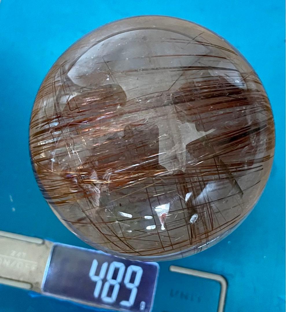 虹入コッパールチルクォーツ クリスタル 水晶スフィア 丸玉 レインボー アイリス