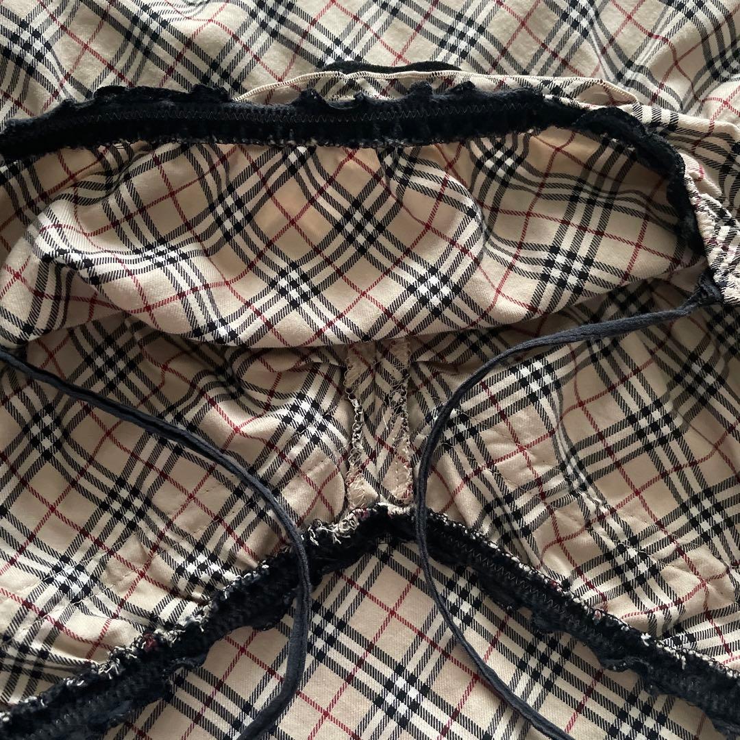 希少バーバリーブルーレーベルキャミソール　バーバリーノヴチェック　リボン y2k