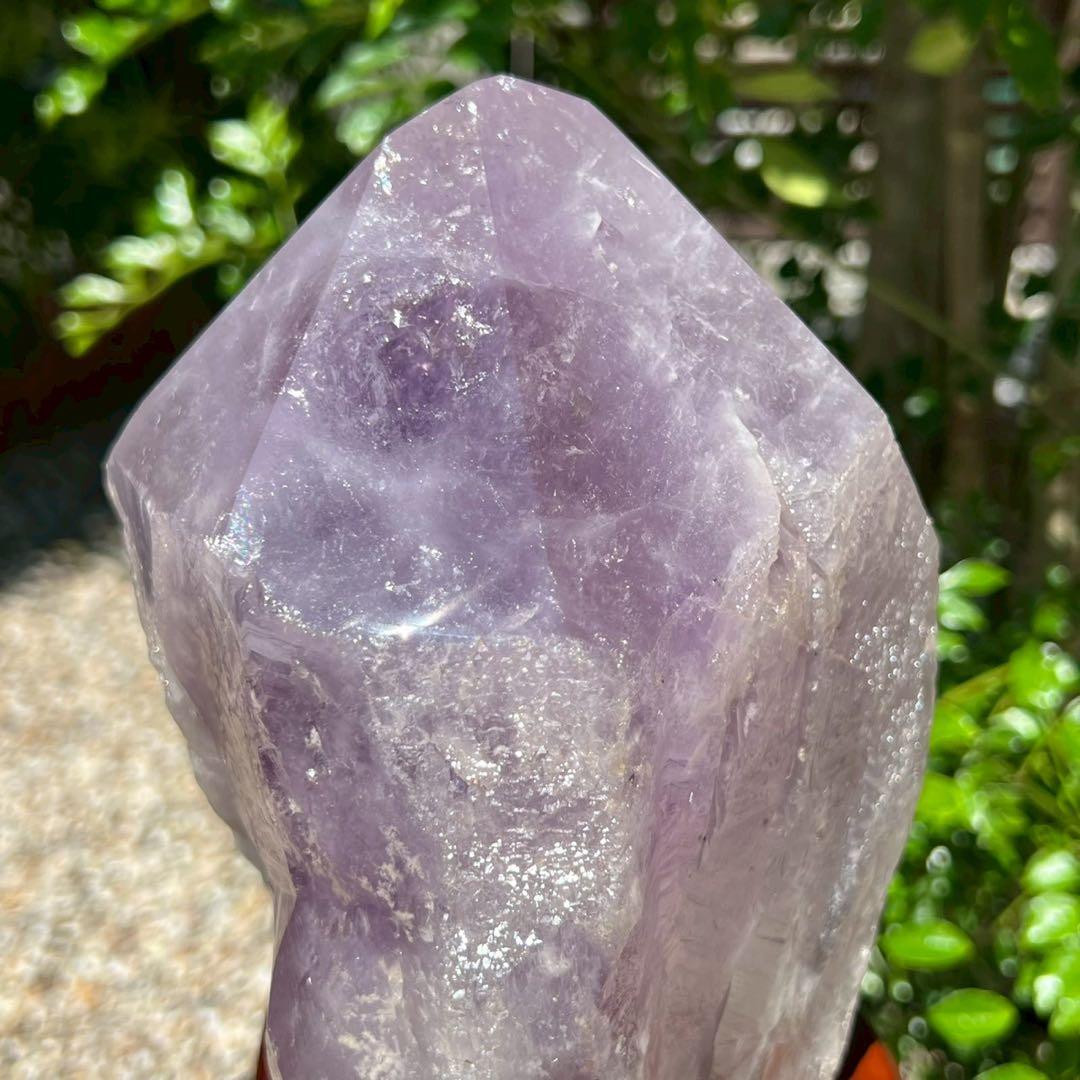 ✳️逸品✨最強浄化、最高安眠効果✨レインボー アメジスト 六角柱 天然石 ランプ