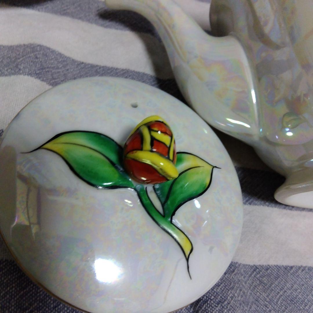 オールドノリタケ　アールデコ　フィギュリン　ローズ　ラスター　ポット　金彩　RC