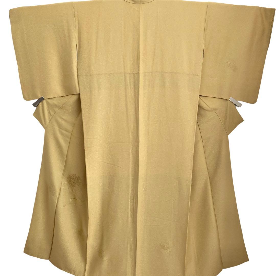 マスタード　色無地　着物　雪輪　紋なし　卒入学式　七五三　NO32 フルセット可