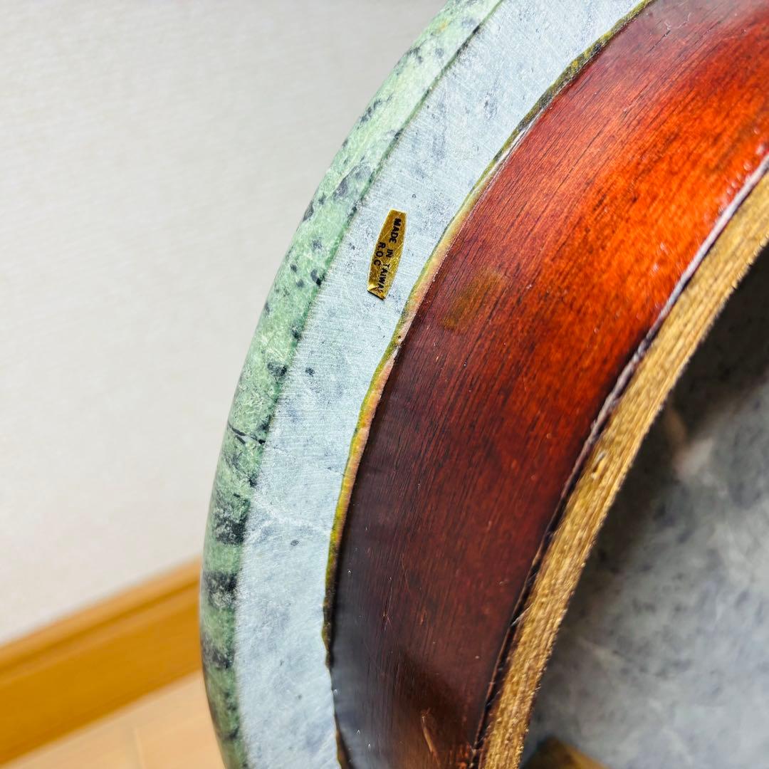 【美品】大理石天板 サイドテーブル 円形テーブル ナイトテーブル グリーン