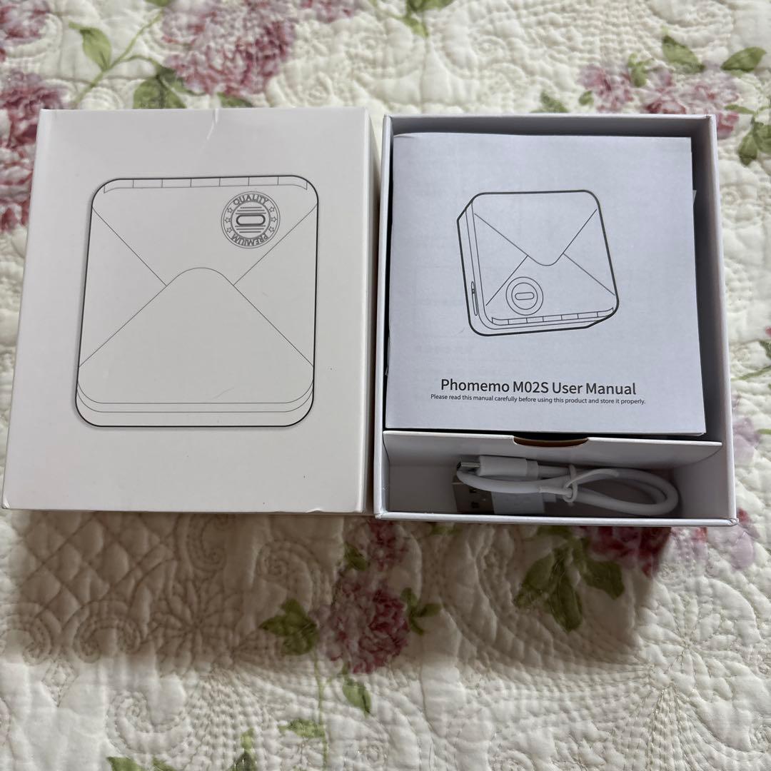 新品 Pmo M02S ミニプリンター ホワイト 感熱紙2本付き