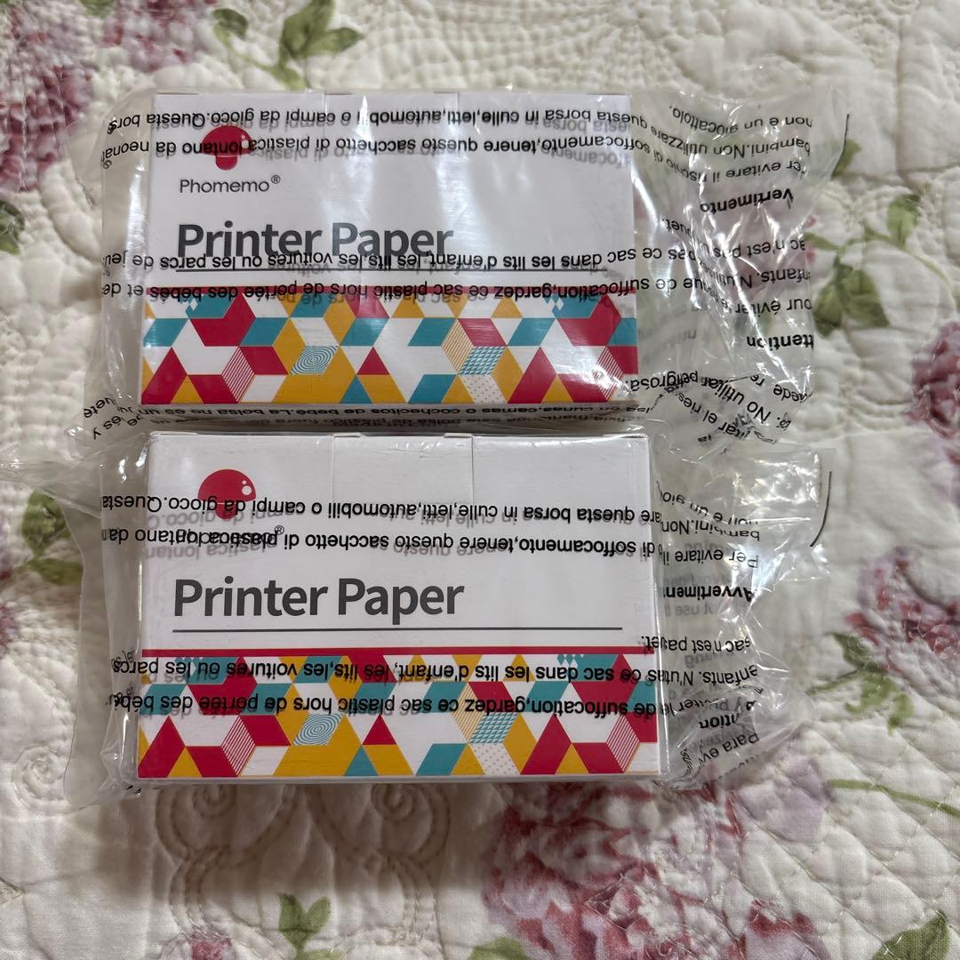 新品 Pmo M02S ミニプリンター ホワイト 感熱紙2本付き