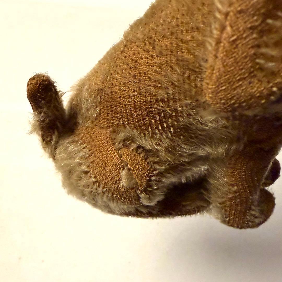 Steiffシュタイフ \"DOG\"（小）100年経ったアンティークのぬいぐるみ