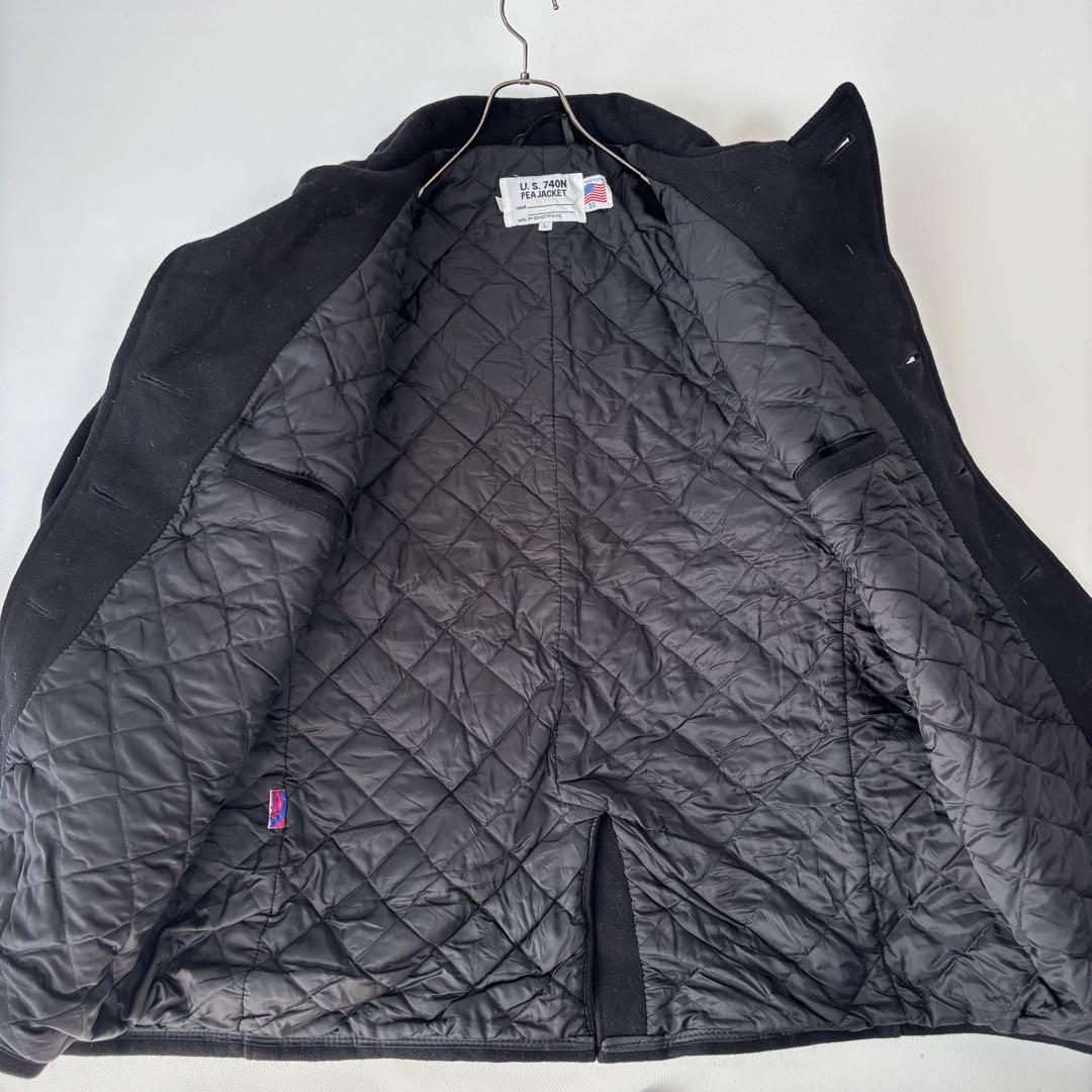 【希少50サイズ】ショット ピーコート ダブル ブラック USA製 キルティング