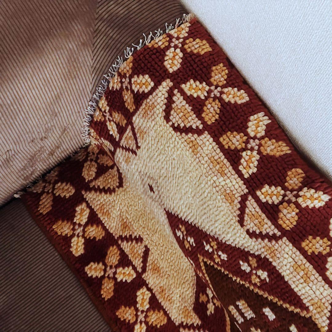 114×70 ブルガリア産 フカフカ ヴィンテージラグ