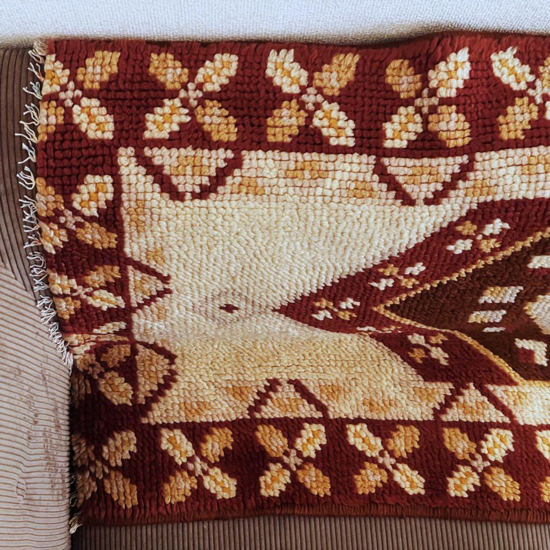 114×70 ブルガリア産 フカフカ ヴィンテージラグ