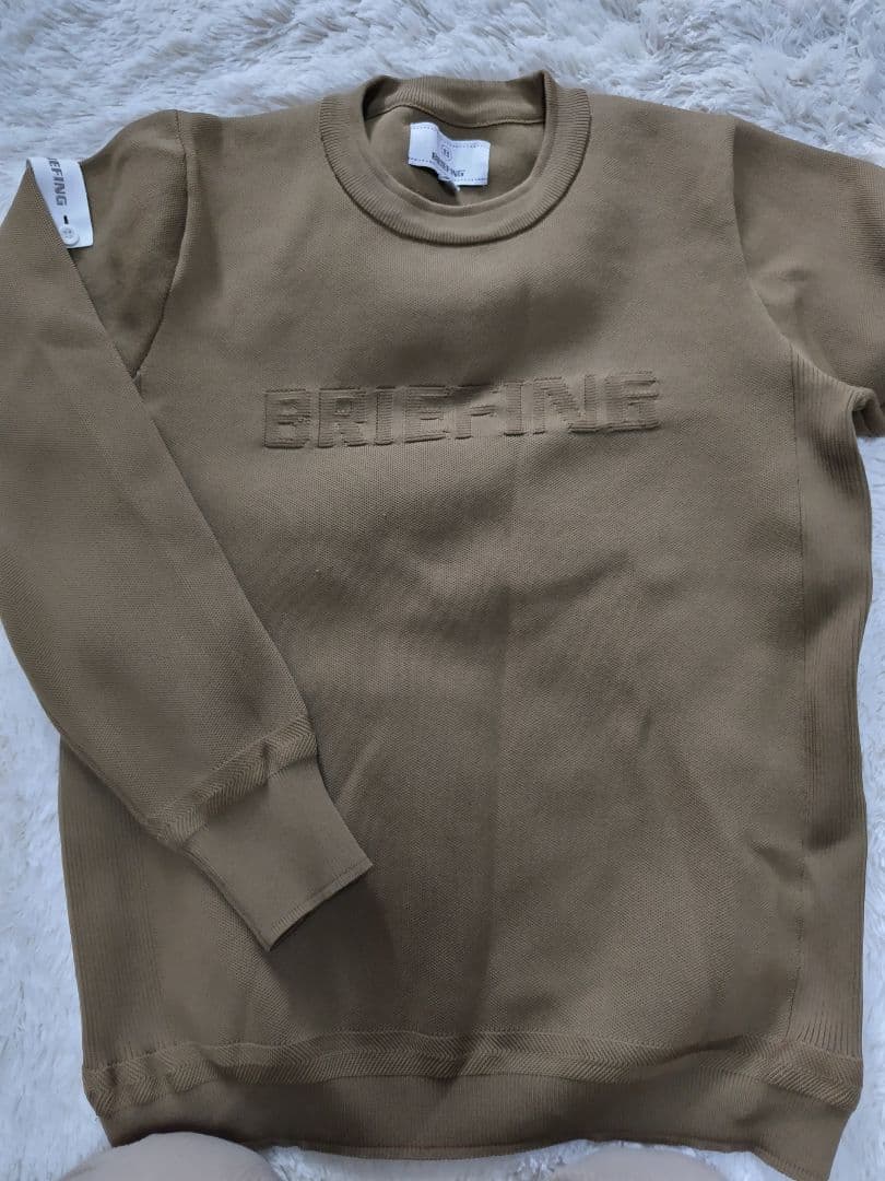 BRIEFING レディースゴルフウェア　クルーネックニット　キャメル　Mサイズ