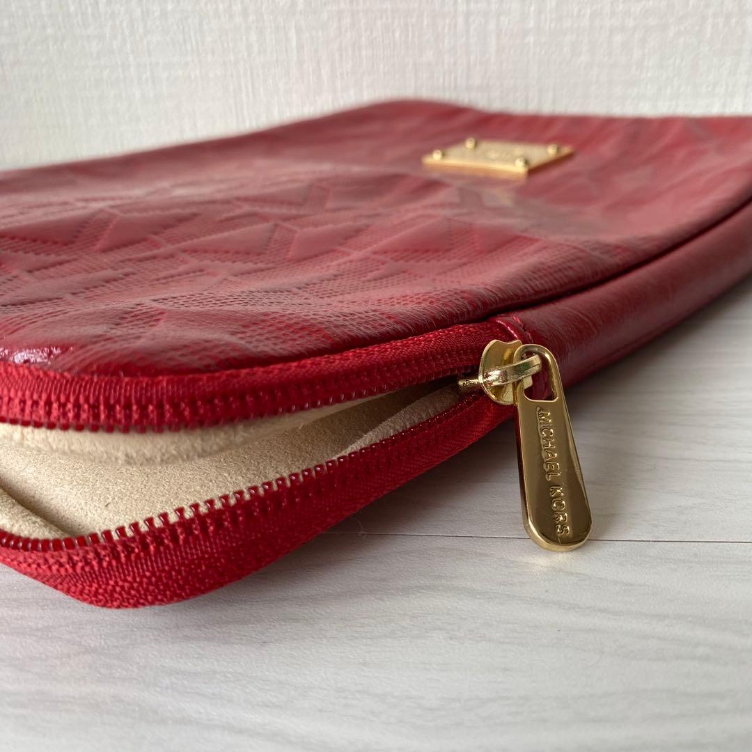 希少 MICHEL KORS iPad ケース レッド 赤 ゴールド タブレット
