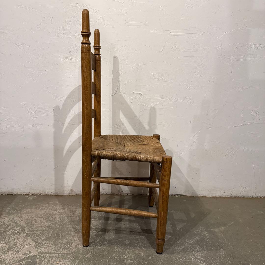 ヴィンテージ　ダイニングチェア　カフェチェア　藁座面