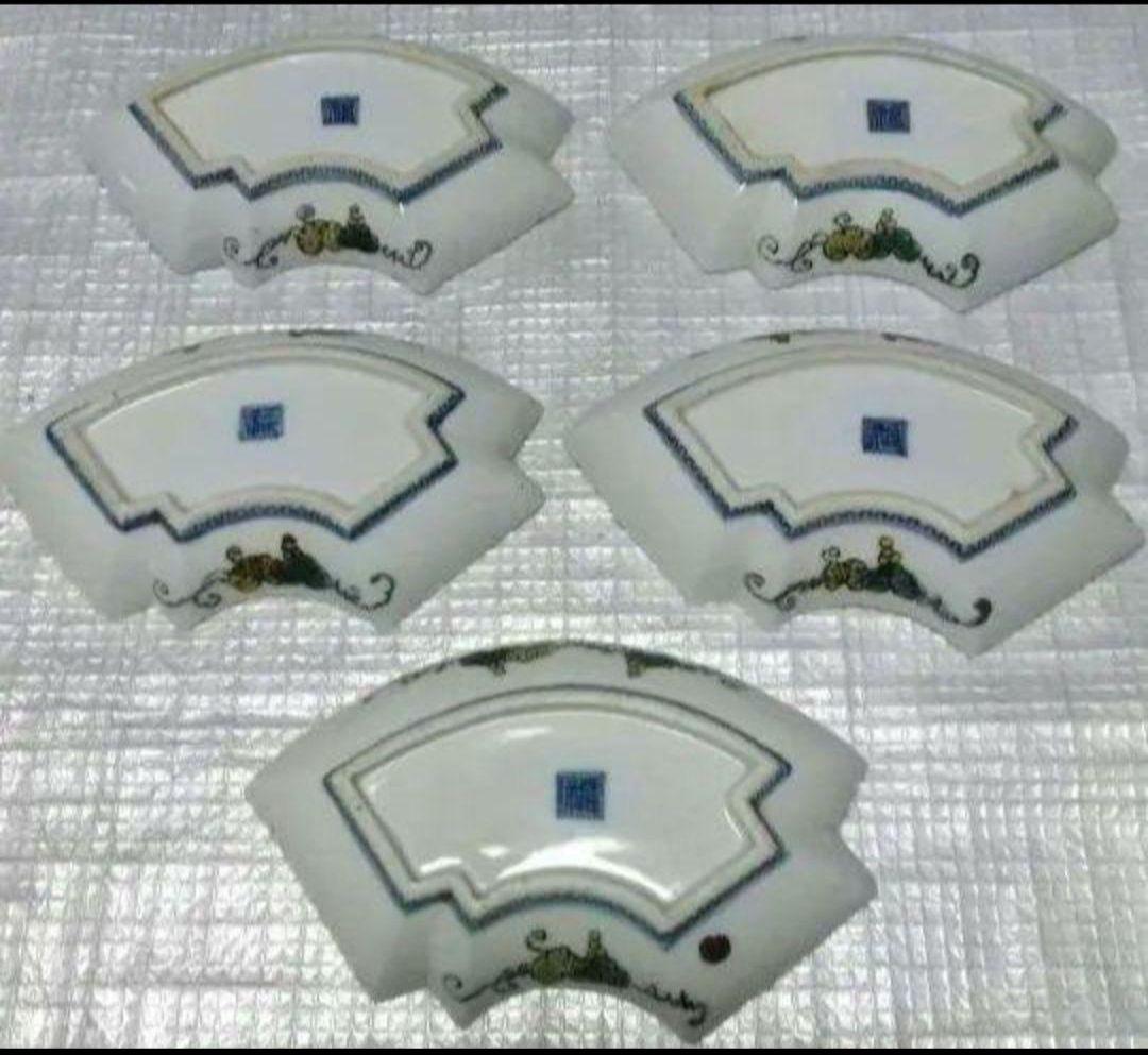 九谷焼 古九谷 二重角福 扇型 九谷焼 大皿 10枚セット