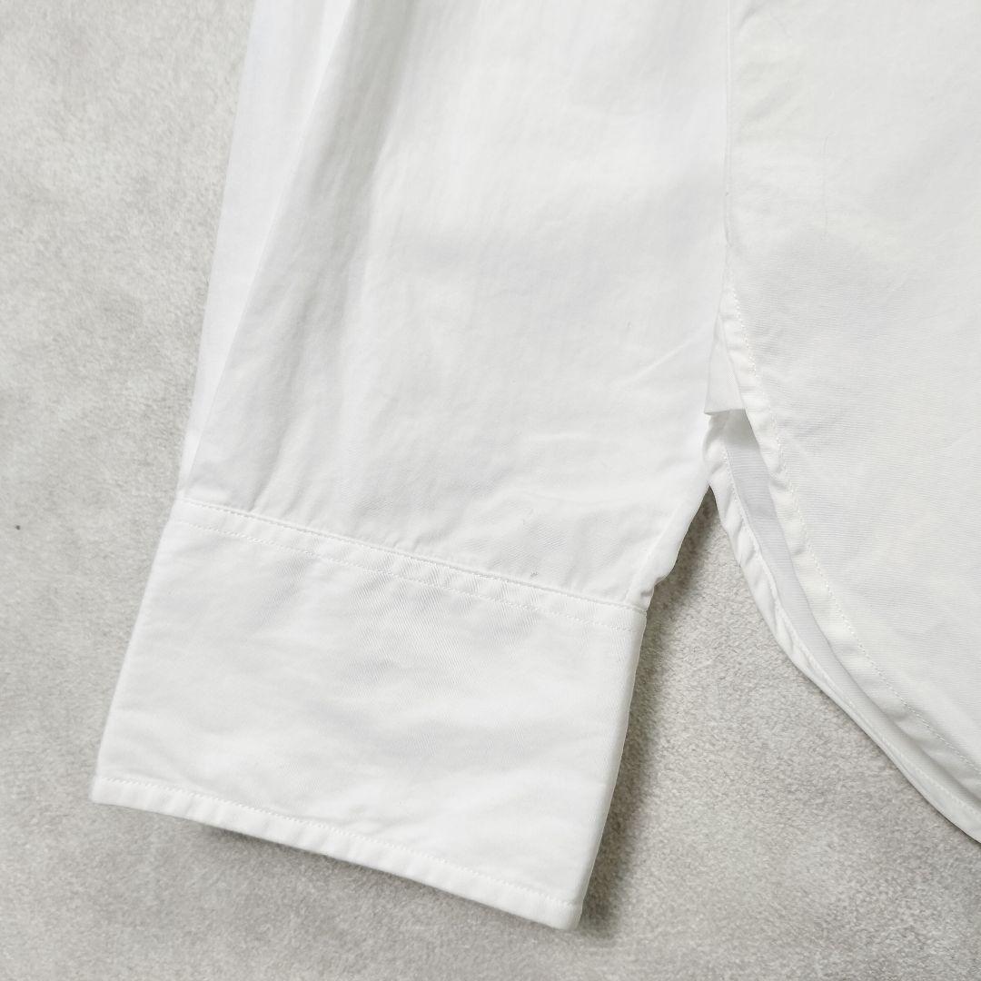 ラルフローレン ビッグポニー コットンシャツ ホワイト 刺繍 カラーキーパー