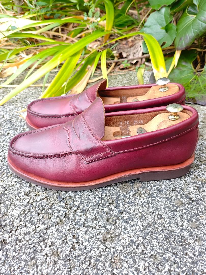 ラッセルモカシン ローファー 8 EE バーガンディー