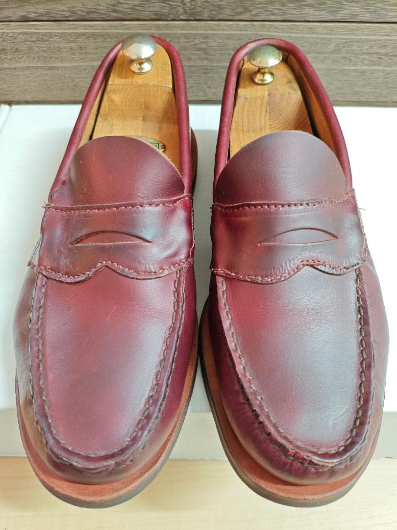 ラッセルモカシン ローファー 8 EE バーガンディー