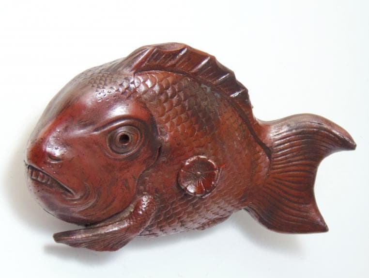 鯛 香炉 置物 古備前 骨董 備前焼 約20cm レア古備前・レア備前焼 和骨董
