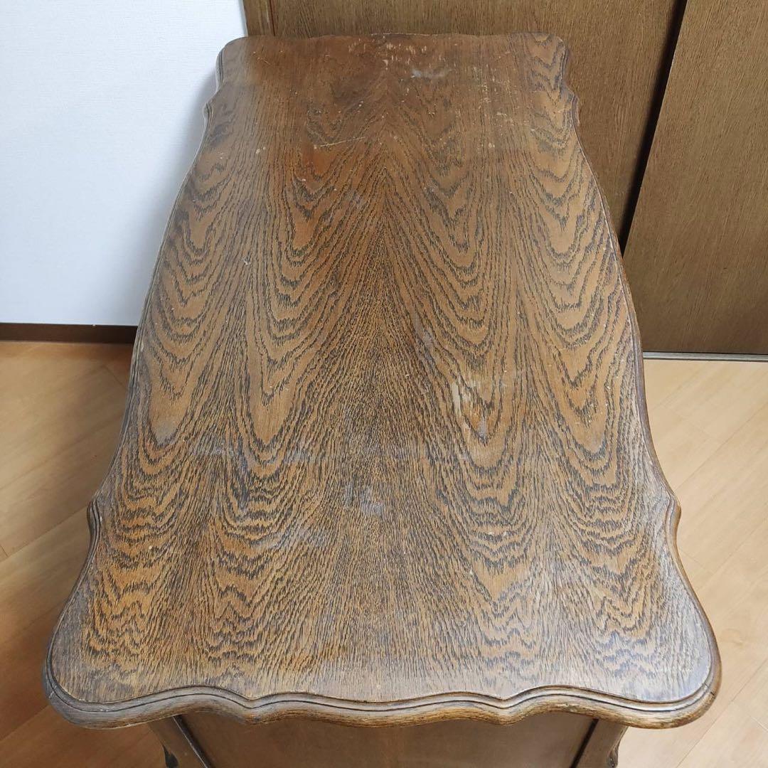 木製 アンティークデスク ヴィンテージ 机 海外輸入家具 東欧製 猫脚