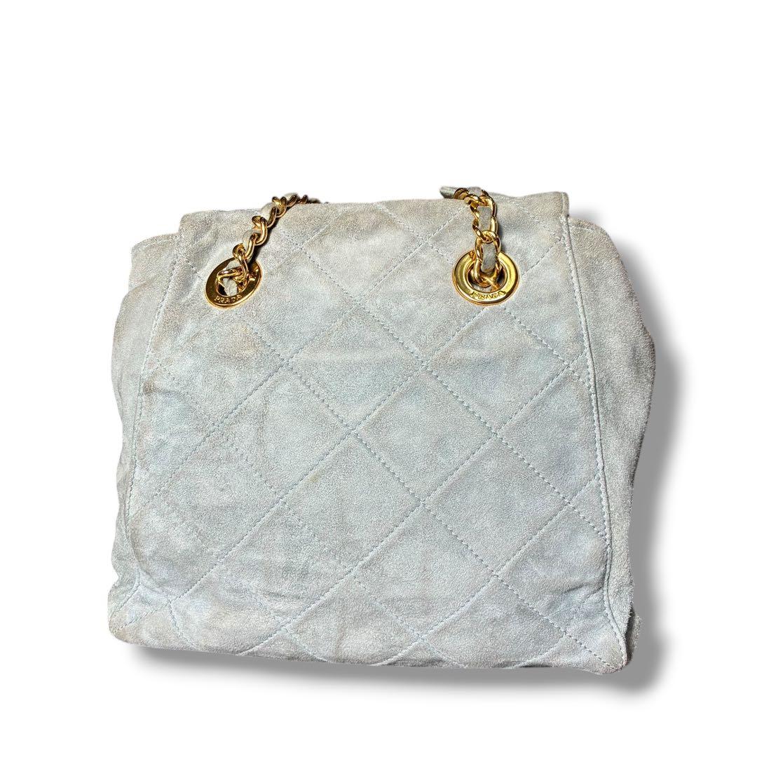 PRADA プラダ チェーン ショルダーバッグ キルティング スエード 三角ロゴ