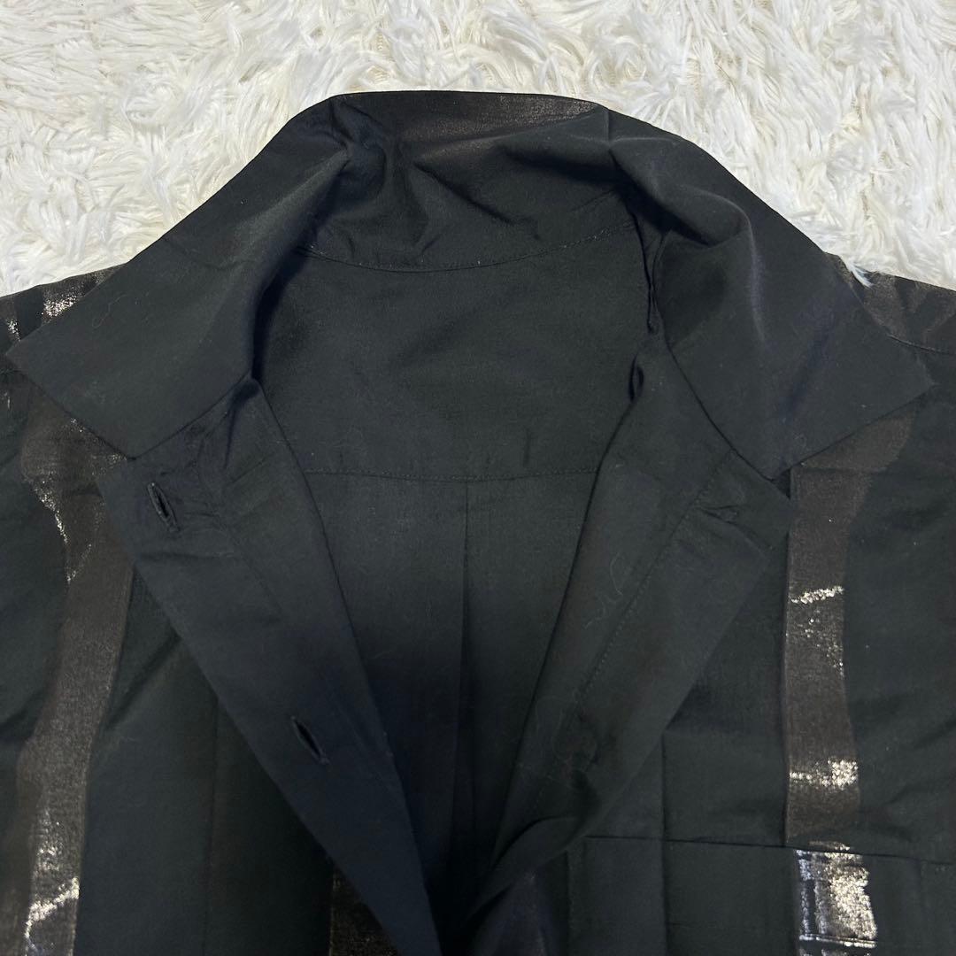 ミーイッセイミヤケ ブラウスシャツ 箔押し プリーツ ブラック サイズF