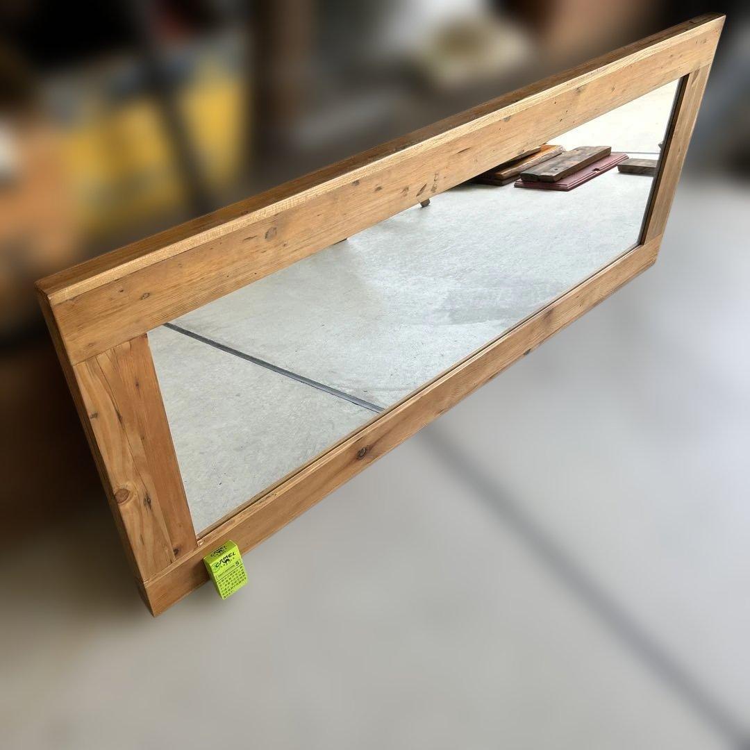 クラッシュゲート オクトミラー パイン古材 160cm 特大 姿見 全身鏡 無垢