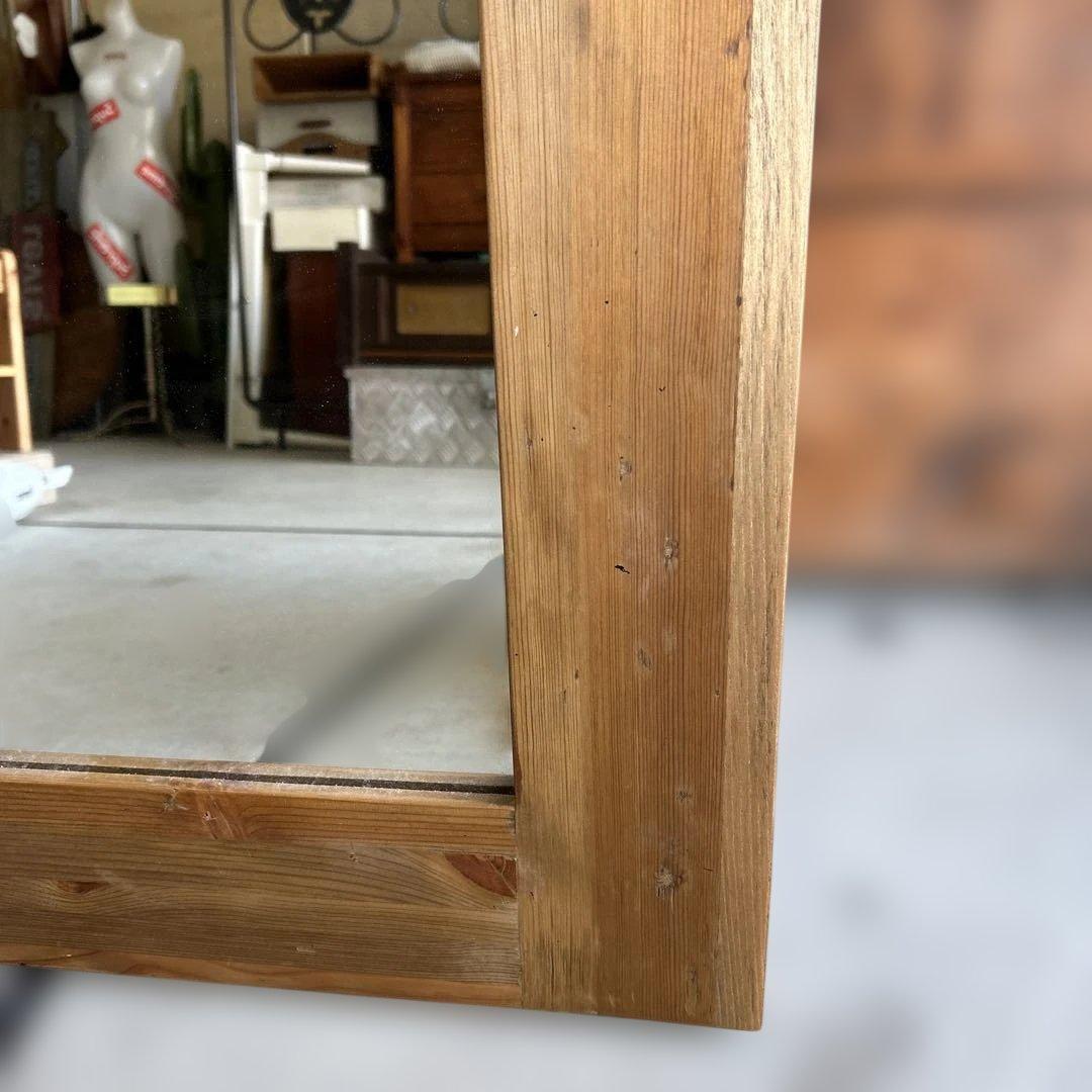 クラッシュゲート オクトミラー パイン古材 160cm 特大 姿見 全身鏡 無垢