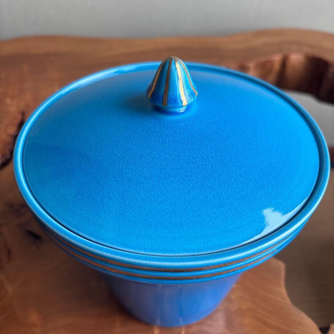 【新品】末広水指 浅黄交趾 御室窯 茶道具 共箱