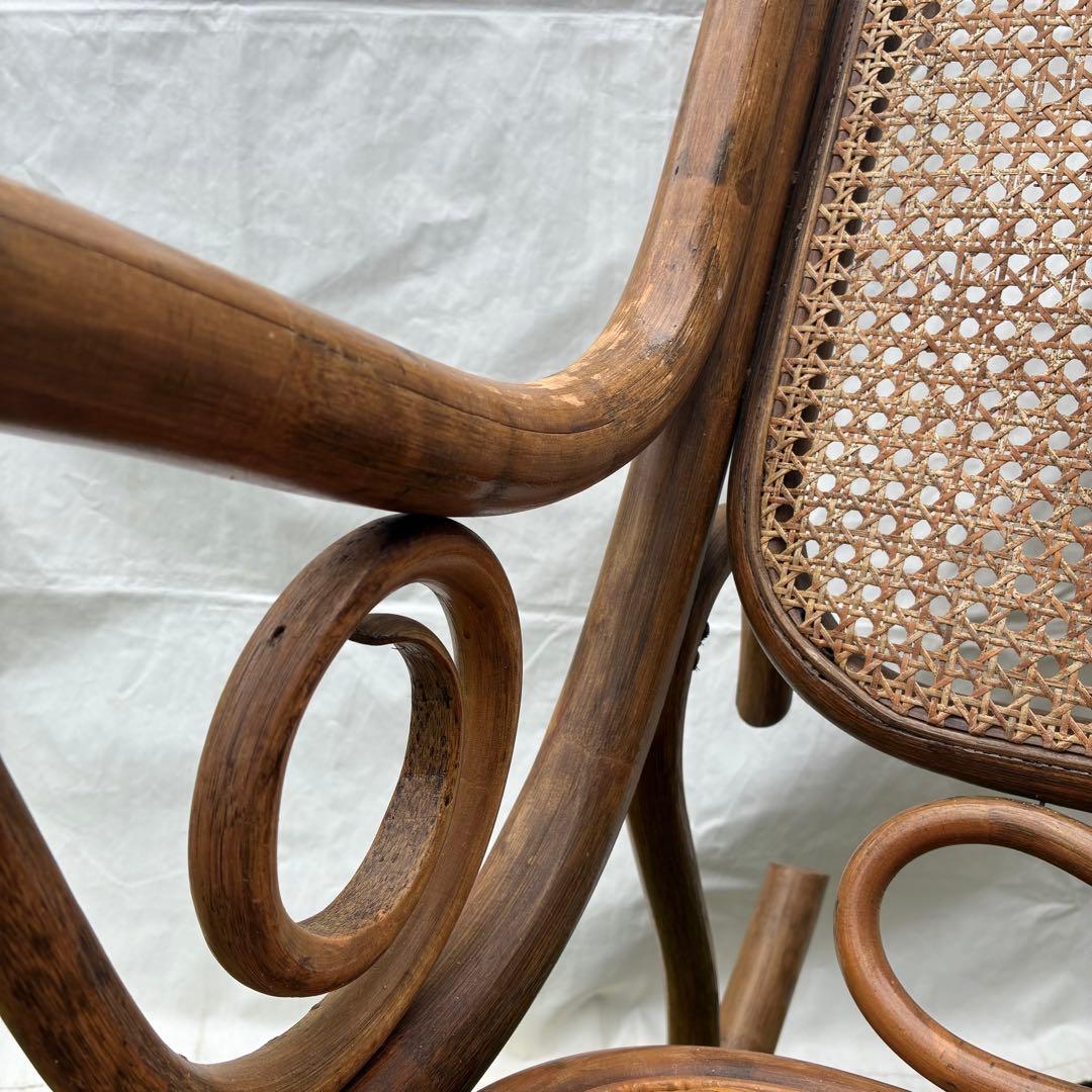 ヴィンテージ ラタン ロッキングチェア レトロ アンティーク