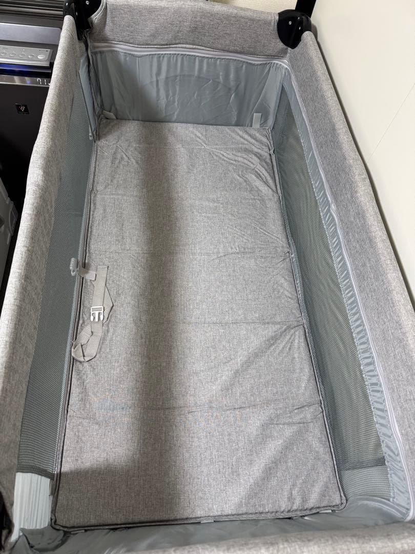 【美品】プレイヤード 折りたたみ ベビーサークル添い寝対応 マット付き 組立簡単