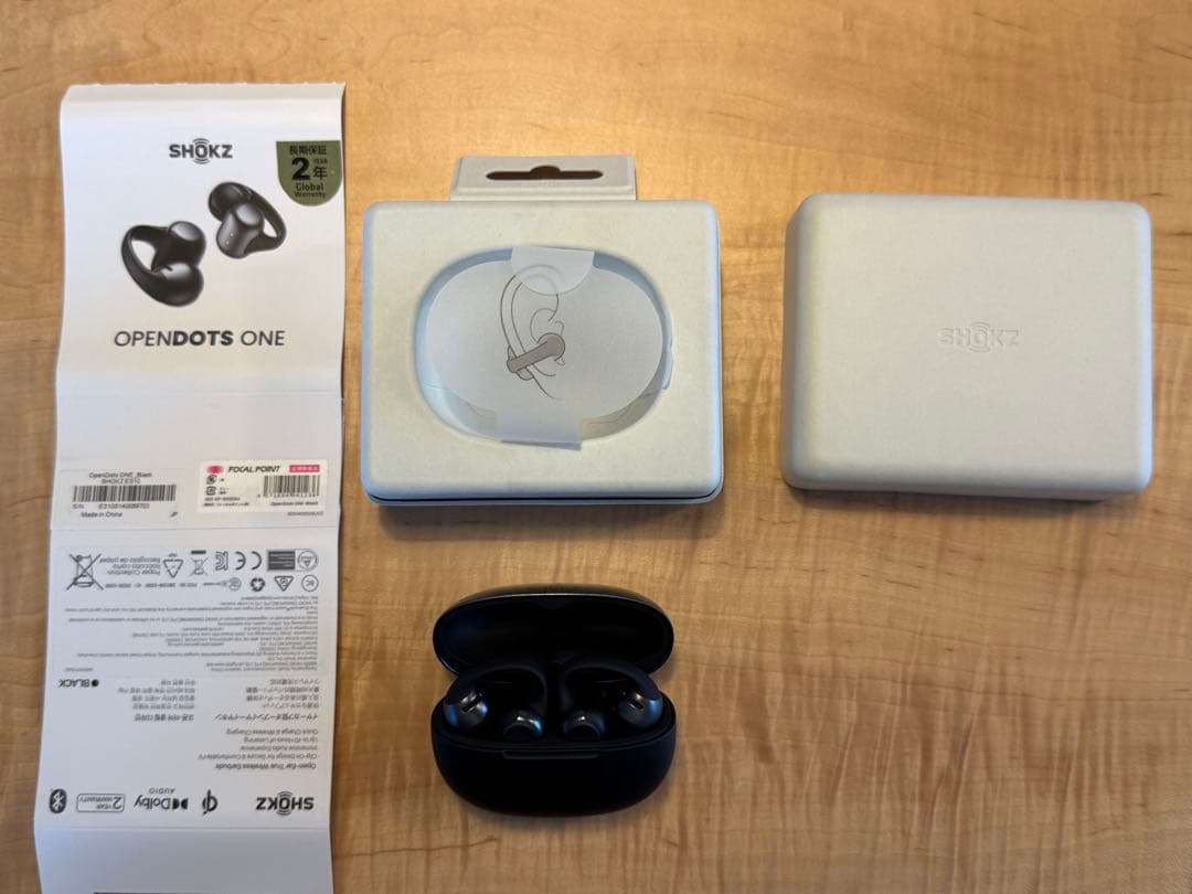 【美品】 Shokz OpenDots ONE ワイヤレスイヤホン オープン
