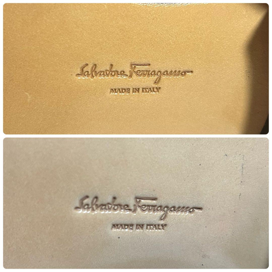 フェラガモ ガンチーニ ローファー 6.5D 23.5〜24cm 黒×シルバー