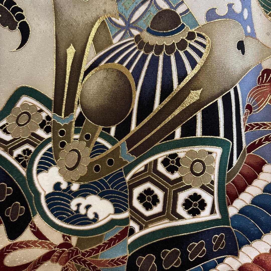 No.15 正絹男の子お祝い着　産着 長襦袢付き　のしめ 七五三