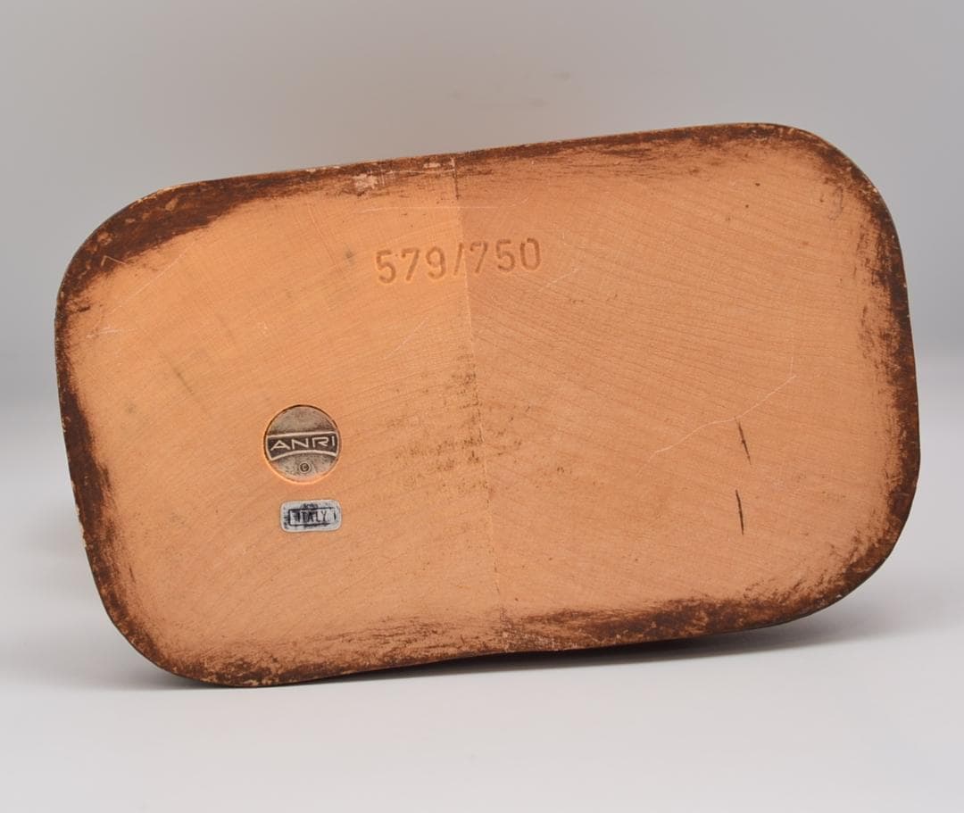 手をつなぐ二人　アンリ　ANRI　限定品　木彫り人形　イタリア　高さ20ｃｍ