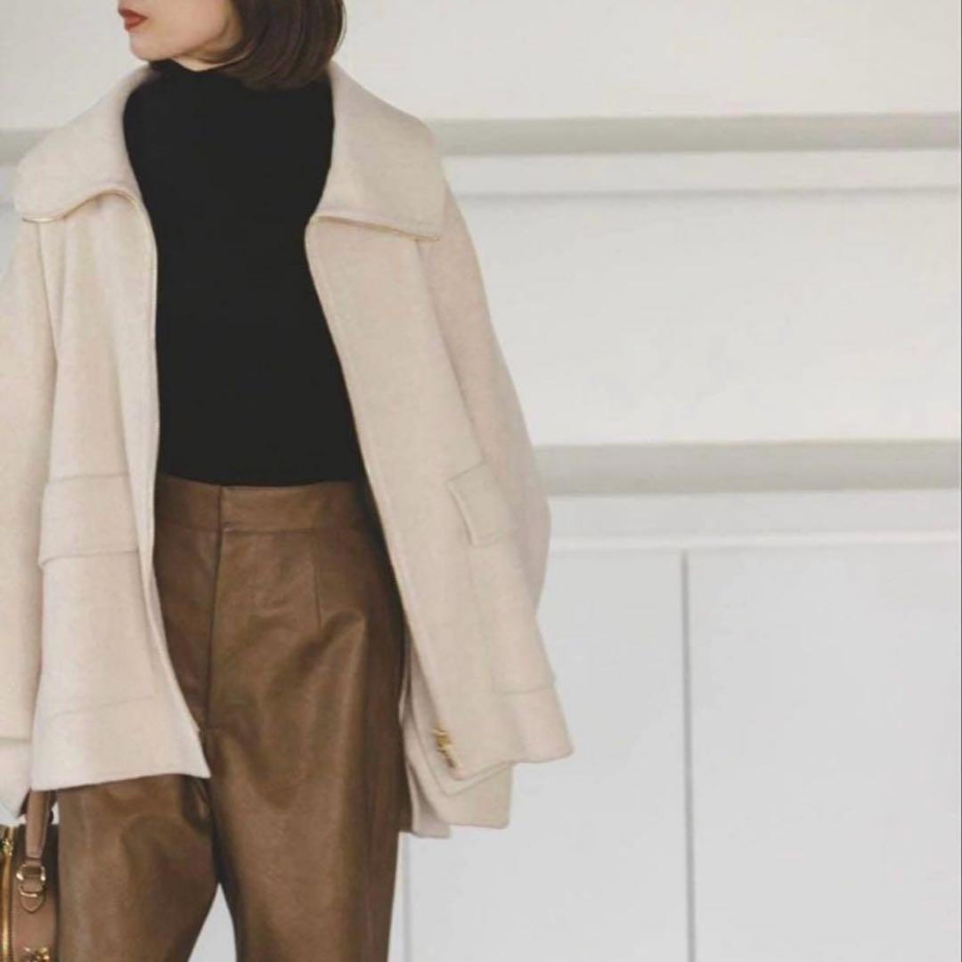 美品 Noble キャメルミックスリバージップコート 36