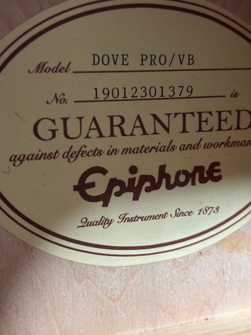 特別値引き‼️程度極上❗️EpiphoneエピフォンDOVE PRO/VB エレアコ