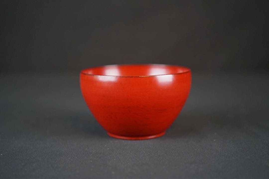 角偉三郎 作 朱 椀 六つ星 最晩年作 希少作 紙箱 共布 茶懐石道具 汁椀