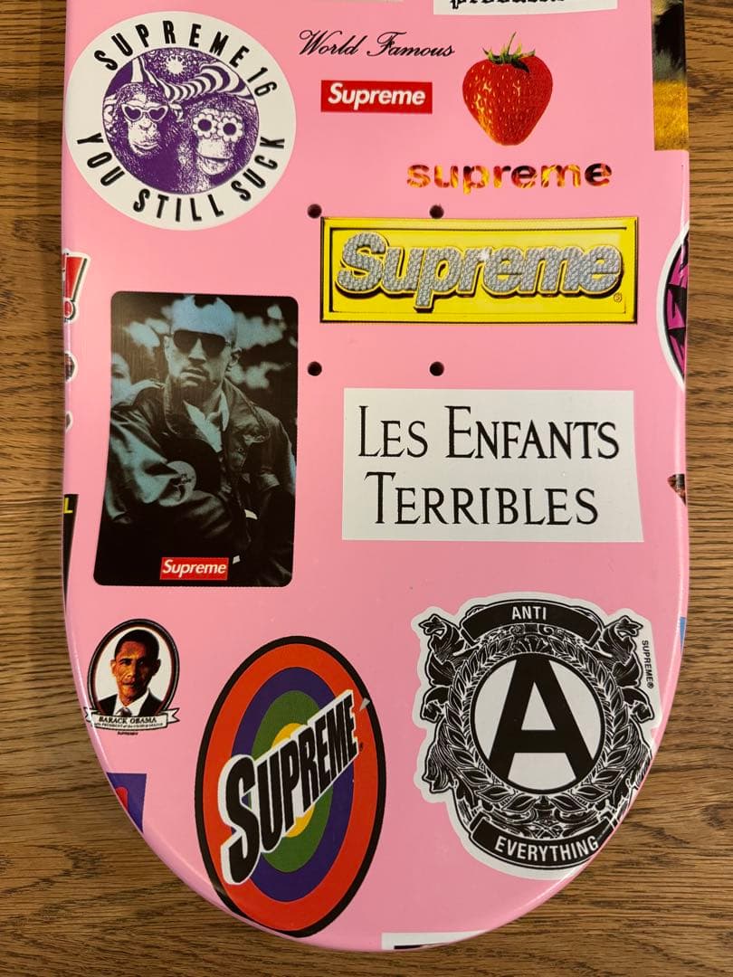 Supreme コラージュ総柄 スケートボードデッキ ピンク 正規品