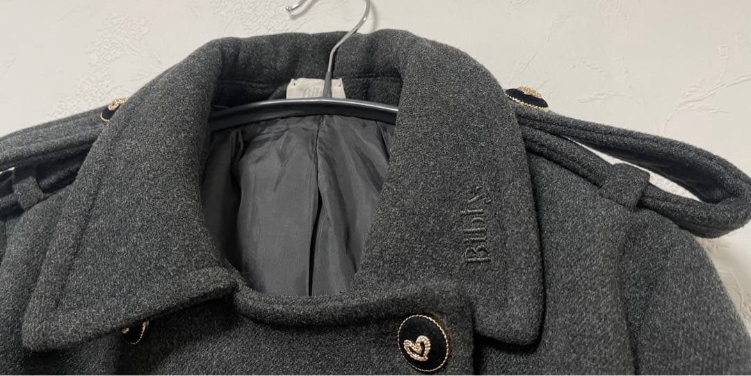 bibiy.olivia coat ビビィ　オリビアコート　ハートボタン　グレー