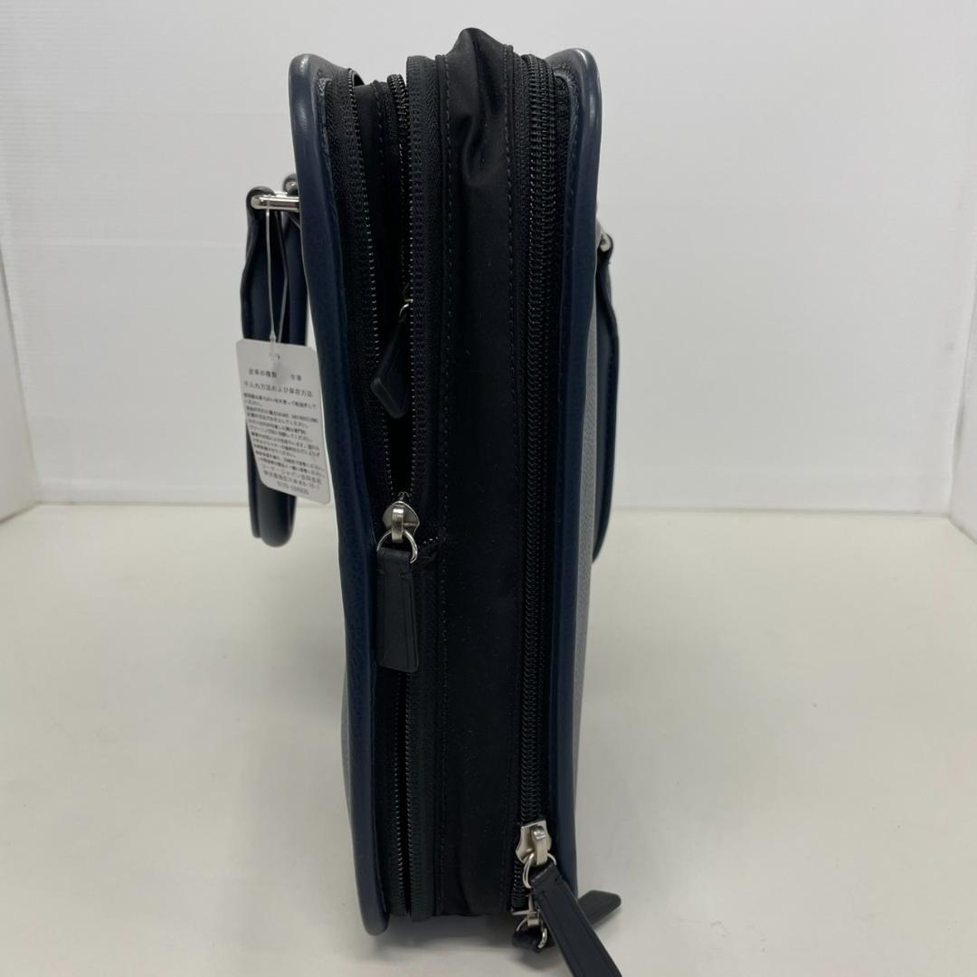 771694/COACH レザーブリーフバッグ 牛革 ネイビー メンズ