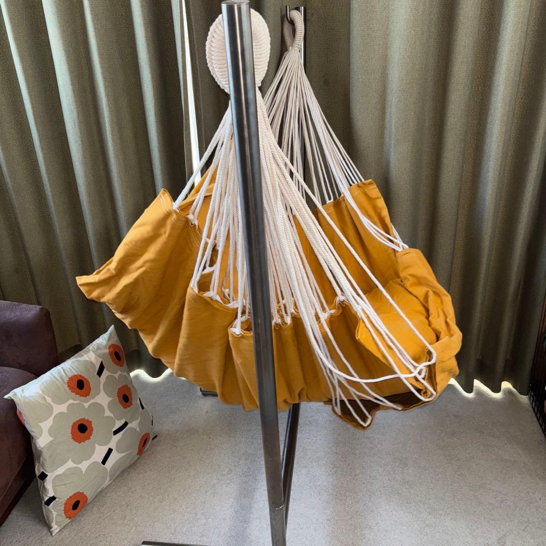コンフォルタ ひとり掛けハンモック ファブリック チェア マスタードイエロー